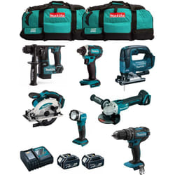 Makita - Kit MK701 (DDF482 DHR171 DGA504 DTD152 DJV182 DSS610 DML802 2 x 5,0 Ah DC18RC 2 x LXT600)