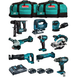 MAKITA Kit MK901 (DDF482 DHR171 DGA504 DTD152 DJV182 DSS610 DJR186 DBO180 DTM51 3x5,0 Ah DC18RD 2xLXT600)