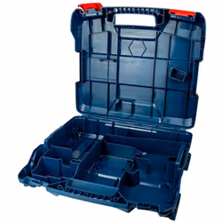 Description générale Le coffret BOSCH L-Case est conçu pour offrir un transport et un rangement optimisés de vos outils. Il e ...