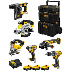 DeWALT Kit DWK600 (DCD796 DCH273 DCG405 DCF887 DCS331 DCS391 3 x 5,0 Ah DCB115 Caddy 3en1)