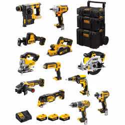 Description générale Le Kit DeWALT DWK1200 comprend une sélection d'outils puissants et polyvalents, idéaux pour les projets  ...