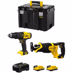 STANLEY FatMax Kit SVK208 Perceuse à Percussion STANLEY FatMax SFMCD711 - Moteur à 2 vitesses qui offre plus de puissance et  ...