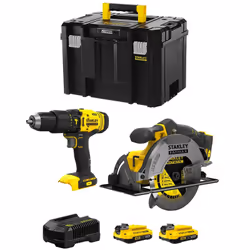 STANLEY FatMax Kit SVK210 Perceuse à Percussion STANLEY FatMax SFMCD711 - Moteur à 2 vitesses qui offre plus de puissance et  ...