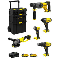 Stanley - FatMax Kit SVK500 (SFMCH900 SFMCG400 SFMCD711 SFMCF800 SFMCL020 2 x 2,0 Ah Chargeur Caddy 3en1)
