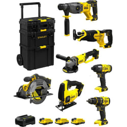 Stanley - FatMax Kit SVK704 (SFMCH900 SFMCG400 SFMCD720 SFMCF800 SFMCS500 SFMCS600 SFMCS3003x2,0AhChargeurCaddy)