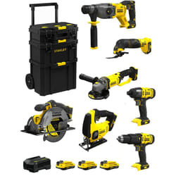 Stanley - FatMax Kit SVK708 (SFMCH900 SFMCG400 SFMCD711 SFMCF800 SFMCS500 SFMCS600 SFMCE5003x2,0AhChargeurCaddy)