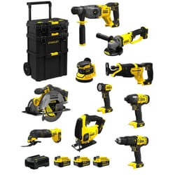 FatMax Kit SVK1001 (SFMCH900+SFMCG400+SFMCD711+SFMCF800+SFMCS500SFMCS600+SFMCW220+SFMCS300+SFMCE500+SFMCL020+3 x4,0Ah) - Stanley
