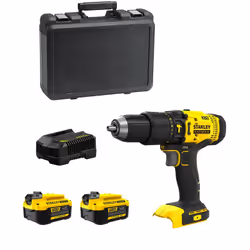 Perceuse à Percussion STANLEY FatMax SFMCD711 - Moteur à 2 vitesses qui offre plus de puissance et d'autonomie - Couple maxim ...