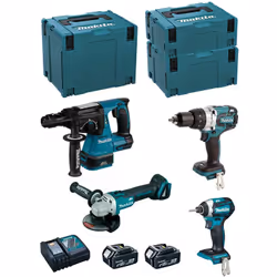 MAKITA Kit MK408RTJ Perfo-Burineur MAKITA DHR243 - Moteur BL Brushless : l'énergie produite par le moteur est plus efficace,  ...