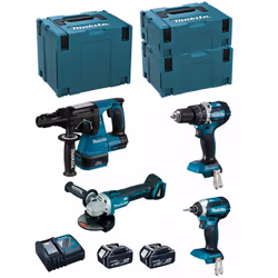 MAKITA Kit MK407RTJ Perfo-Burineur MAKITA DHR243 - Moteur BL Brushless : l'énergie produite par le moteur est plus efficace,  ...