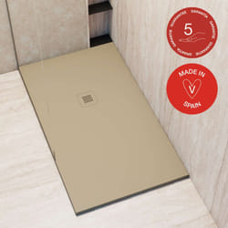 Receveur de douche Poalgi, extraplat, beige Albero, L.70 x l.140 cm, finition sable, série Hos's