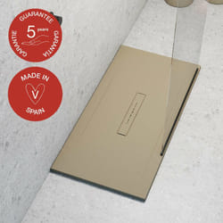 Plato de ducha Poalgi 80x120 cm - Albero - Serie Clay - Extraplano y antideslizante C3 - Textura Sand