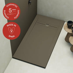 Plato de ducha POALGI - 80x160 cm - Tundra - Serie Gneis - Extraplano y antideslizante C3 - Textura Pizarra