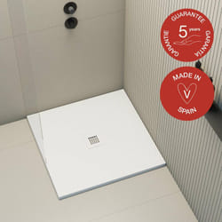 Receveur de douche Poalgi extraplat, blanc Blanco, L.90 x l.90 cm, finition sable, série Hos's