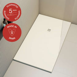 Receveur de douche Poalgi extraplat, blanc marfil , L.75 x l.110 cm, finition ardoise, série Hos's