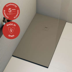 Receveur de douche Poalgi extraplat, gris tundra , L.75 x l.110 cm, finition ardoise, série Hos's