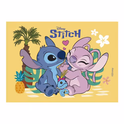 DECOR PLAQUE FONDANT STITCH & ANGEL DECOR GATEAU ANNIVERSAIRE DISNEY