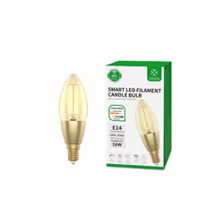 WOOX R5141, Ampoule intelligente, Wi-Fi/Bluetooth, Or, LED, E14, Blanc froid, Blanc chaud