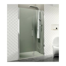 Open 125 (60+65) fixe plus porte battante ouverture centrale - Mesure d'installation: 123,6-127,6 cm