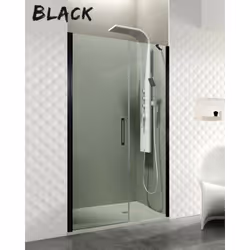 OPEN Portes battantes ouvertes avec fermeture fixe. Système d'élévation en tournant pour une bonne étanchéité. Profilés en al ...