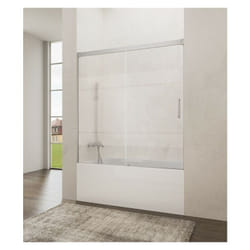 Paroi de douche baignoire BASIC FROST PLUS fixe + coulissant Mesure d'installation: 140-145 cm