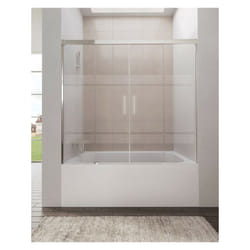 Paroi de douche baignoire basic spazio frost plus 2 fixes + 2 coulissants Mesure d'installation: 152 - 162 cm