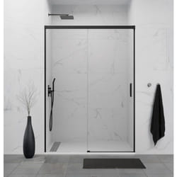Paroi de douche fixe+coulissant 140-145 cm. modèle: basica noir