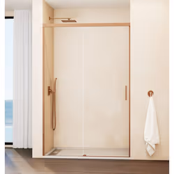 Absence de profil bas Profilés en aluminium Hauteur 195 cm Verre trempé de 6 mm d'épaisseur Guide-lame innovant avec bouton d ...