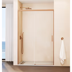 Absence de profil bas Profilés en aluminium Hauteur 195 cm Verre trempé de 6 mm d'épaisseur Guide-lame innovant avec bouton d ...