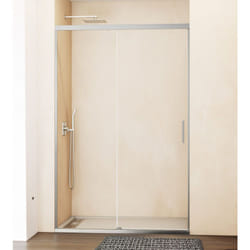 Paroi de douche fixe+coulissant 135-140 cm. modèle: basica nickel