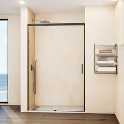 Paroi de douche fixe+coulissant 155-160 cm. modèle: basica titane