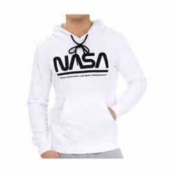Nasa Homme Sweat a capuche Logo central Regular fit   manches longues Blanc