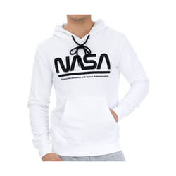Nasa Homme Sweat a capuche Logo central Regular fit   manches longues Blanc