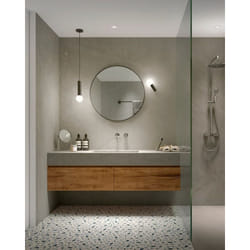 Applique murale de salle de bain leds C4 Mist simple noir métallisé E14