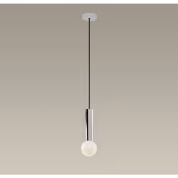 LEDS C4 Mist Plafonnier Salle de Bains Suspension Simple Chrome E14 | Finition : Chrome | Matériel : Verre Hauteur (cm) : 30, ...