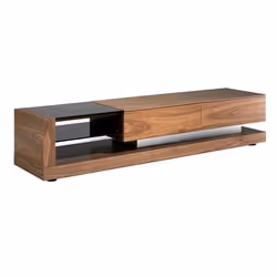 Meuble Tv Bois & Vitrail lucia 180cm Noyer - Paris Prix Marron