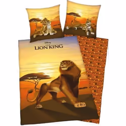 LE ROI LION-DISNEY-HOUSSE DE COUETTE-PARURE DE LIT 140X200 CM+TAIE 63X63 CM.