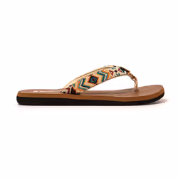 Tongs femme Brasileras Beige semelle en gomme