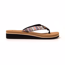 Tongs femme Brasileras Beige semelle en gomme