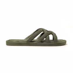 Sandales femme Brasileras Vert Militaire semelle en gomme