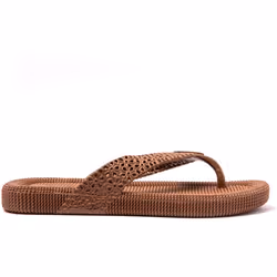 Tongs femme Brasileras Marron semelle en gomme