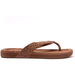 Tongs femme Brasileras Marron semelle en gomme