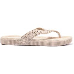 Tongs femme Brasileras Beige semelle en gomme
