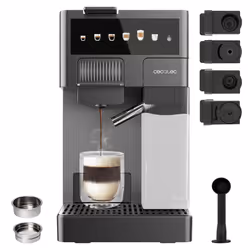 Cecotec FreeStyle Latte T, Machine à café 2-en-1, 1,6 L, Capsule de café, Café moulu, 1350 W, Gris