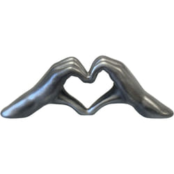 Sans Marque - Statue en céramique mains en coeur argent