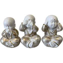 Sans Marque - Statues en céramique trio de petits moines bouddhistes