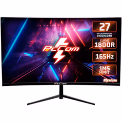 PcCom GO2780CV, 68,6 cm (27"), 1920 x 1080 pixels, Full HD, LED, 1 ms, Noir