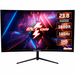 PcCom GO2480CV, 60,5 cm (23.8"), 1920 x 1080 pixels, Full HD, LED, 1 ms, Noir