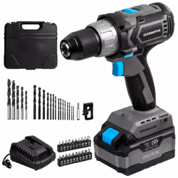 Cecotec 70001, Perceuse à poignée pistolet, Sans brosse, 1,3 cm, 2000 tr/min, 550 tr/min, 46 N·m