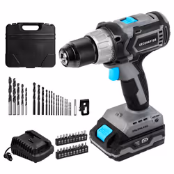 Cecotec 70002, Perceuse à poignée pistolet, Sans brosse, 1,3 cm, 2000 tr/min, 2 mm, 550 tr/min